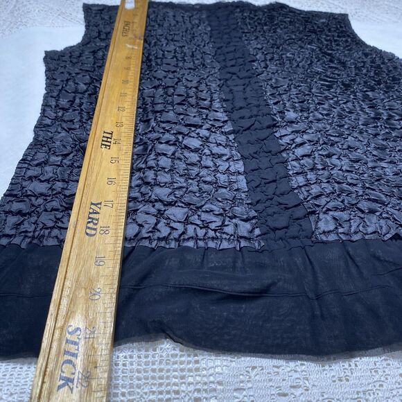LOU NARDI SHANGHAI Blouse Sleeveless Stretch Lightweight Crinkle Womens L Black - Picture 6 of 9